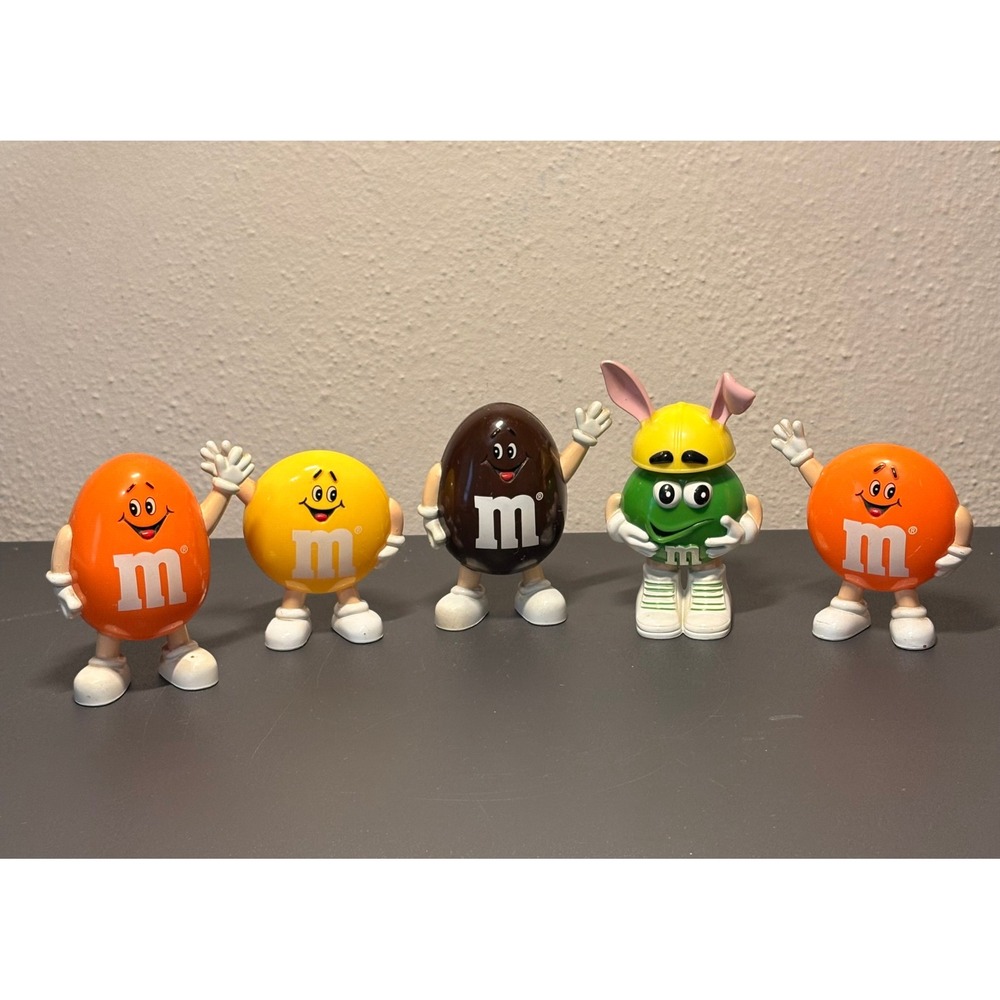 M&M's Mars Character Figures Set of 5 OS Multi Good 1990s Vintage Collectible